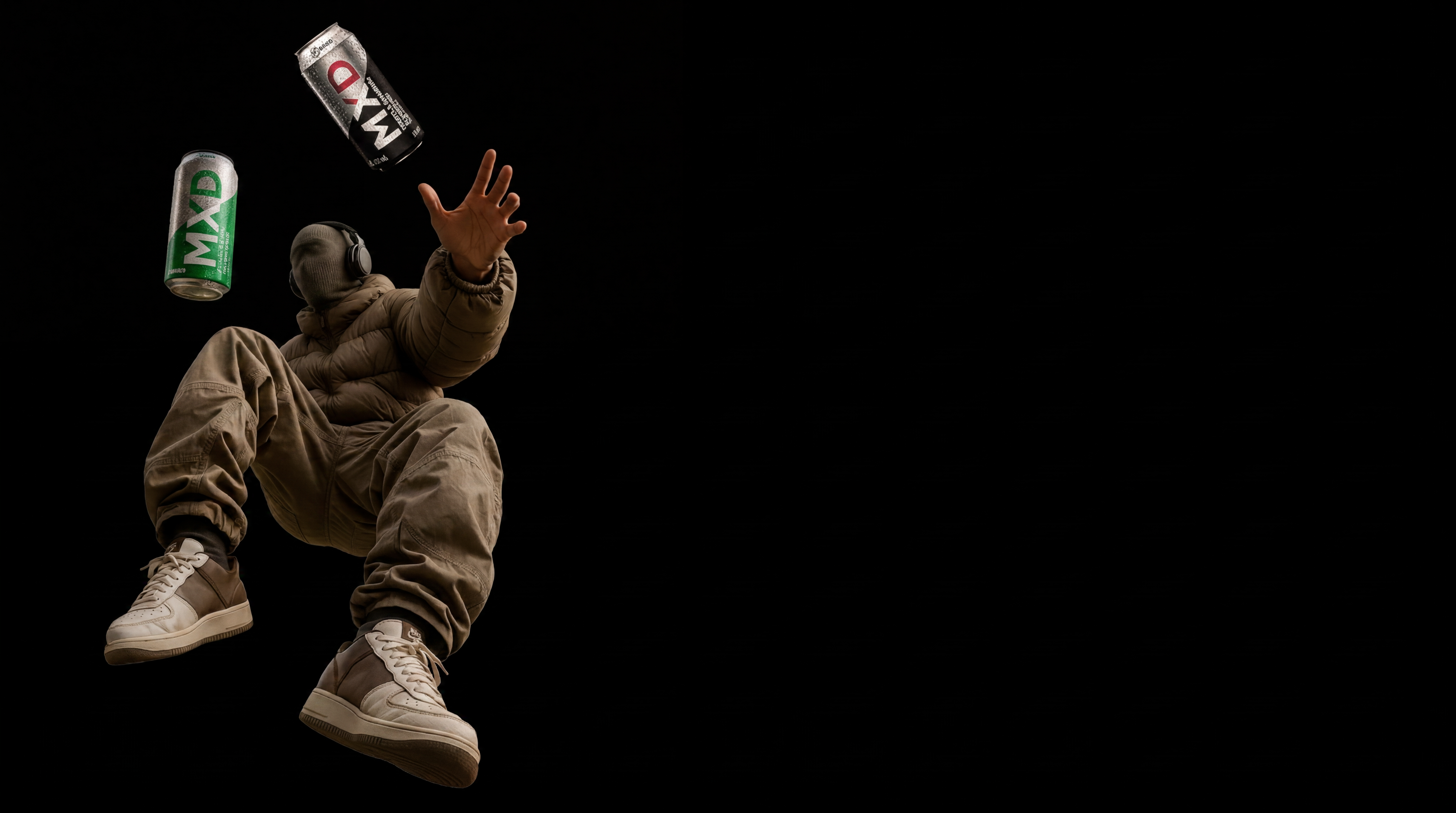 MXD Activation Hero — urban lifestyle with MXD cans